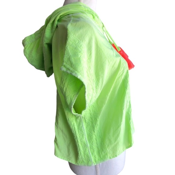 Lace Neon Green Top with Bright Orange Tassels - Picture 3 of 6